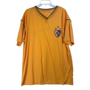 Urban Outfitters Men Orange Soccer Jersey V Neck Graphic T Shirt XL